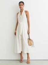 chinese dress ladies Birdie Linen One Shoulder Tie Mini Dress Cornsilk Yellow main image 0