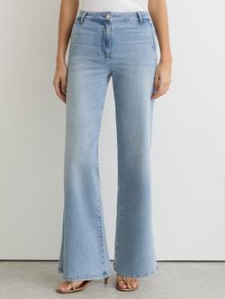 Reiss Petite Addie Wide Leg Jeans, Light Blue, Light Blue