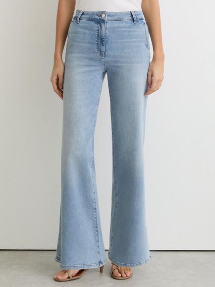 Reiss Petite Addie Wide Leg Jeans, Light Blue, Light Blue