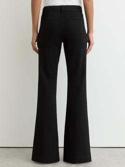 Reiss Petite Athena Button Detail Flared Jeans, Black - view 2, Black