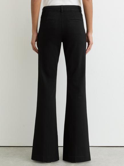 Reiss Petite Athena Button Detail Flared Jeans, Black - view 2, Black