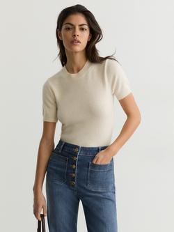 Reiss Cali Button Fly Flared Jeans, Mid Blue - view 2, Mid Blue