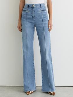 Reiss Petite Claude Flared Jeans, Light Blue, Light Blue