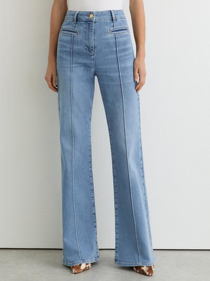 Reiss Petite Claude Flared Jeans, Light Blue, Light Blue