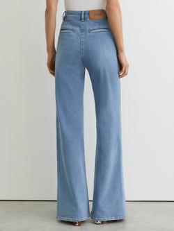 Reiss Petite Claude Flared Jeans, Light Blue - view 2, Light Blue