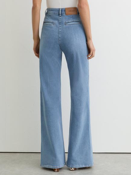 Reiss Petite Claude Flared Jeans, Light Blue - view 2, Light Blue