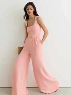 Reiss Dia Tipped Structured Jumpsuit, Pink, Pink