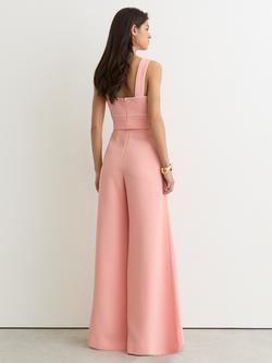 Reiss Dia Tipped Structured Jumpsuit, Pink - view 2, Pink