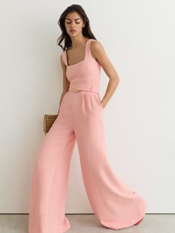 Reiss Petite Dia Tipped Jumpsuit, Pink - view 2, Pink