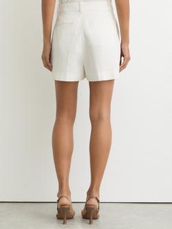 Reiss Alyx Linen Rich Tailored Shorts, White - view 2, White