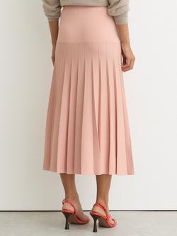 Reiss Alice Pleated Knit Skirt, Pink - view 2, Pink