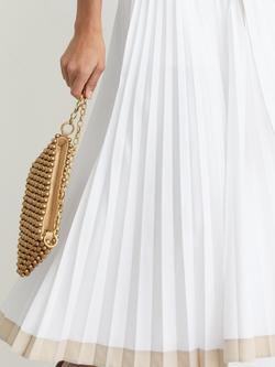 Reiss Allora Pleated Midi Skirt, White - view 2, White