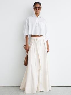 Reiss Simone Button Detail Maxi Skirt, Ivory, Ivory