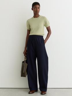 Reiss Anita Knit Crew Neck Top, Sage Green