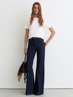 Reiss Josie Rib Neck T-Shirt, White, White