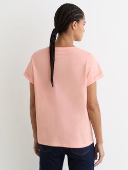 Reiss Luna V-Neck T-Shirt, Pink - view 2, Pink