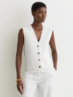 Reiss Ria Knitted Waistcoat, White