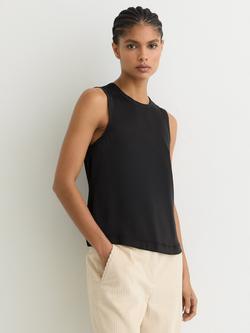 Reiss Rian Sleeveless Vest Top, White, Black