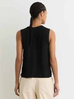Reiss Rian Sleeveless Vest Top, White - view 2, Black