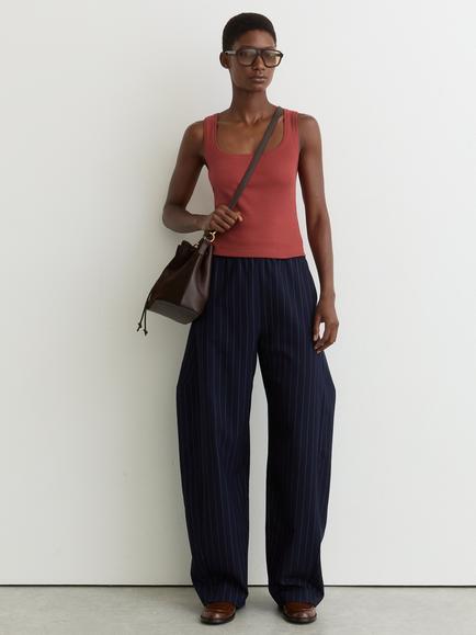 Reiss Riva Square Neck Vest Top, Rust Red - view 2, Rust Red