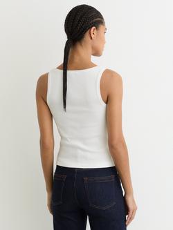 Reiss Riva Square Neck Vest Top, White - view 2, White