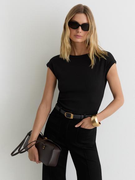 Reiss Serena Scoop Back Top, Black, Black