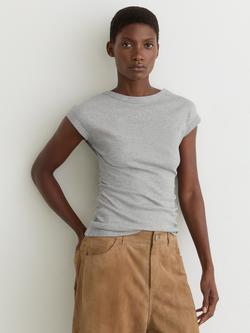 Reiss Serena Scoop Back Top, Grey Marl, Grey Marl