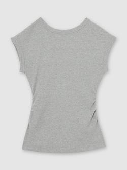 Reiss Serena Scoop Back Top, Grey Marl - view 2, Grey Marl