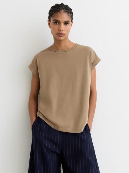 Reiss Tommie Crew Neck T-Shirt, Taupe Neutral, Taupe Neutral