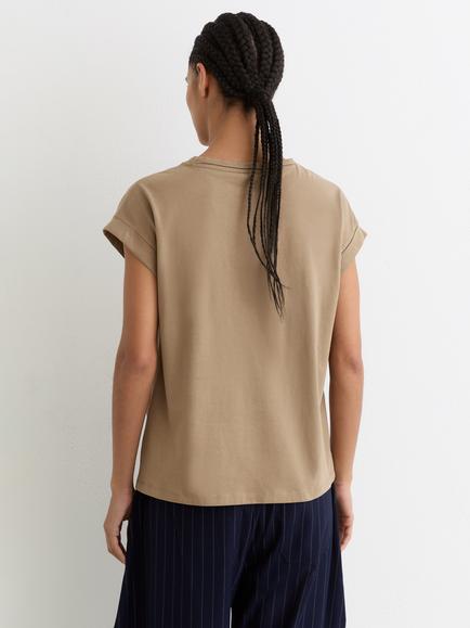 Reiss Tommie Crew Neck T-Shirt, Taupe Neutral - view 2, Taupe Neutral