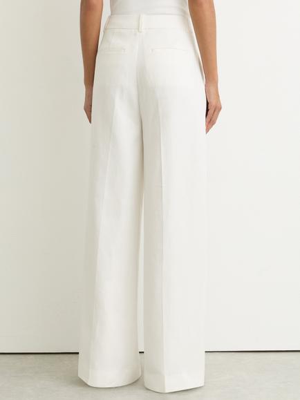 Reiss Petite Alyx Wide Leg Linen Rich Trousers, White - view 2, White