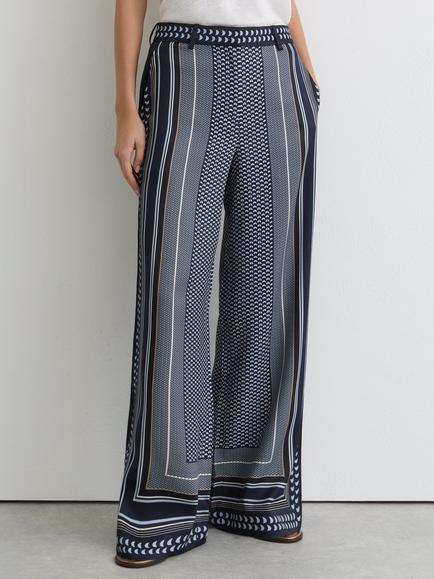 Reiss Petite Anna Mixed Stripe Trousers, Navy, Navy