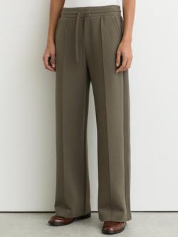 Reiss Bella Rib Side Joggers, Khaki Green, Khaki Green