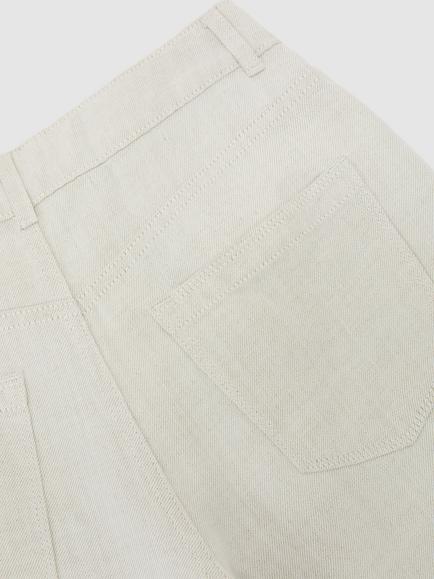 Reiss Carmen Linen Blend Wide Leg Trousers, Neutral - view 2, Neutral