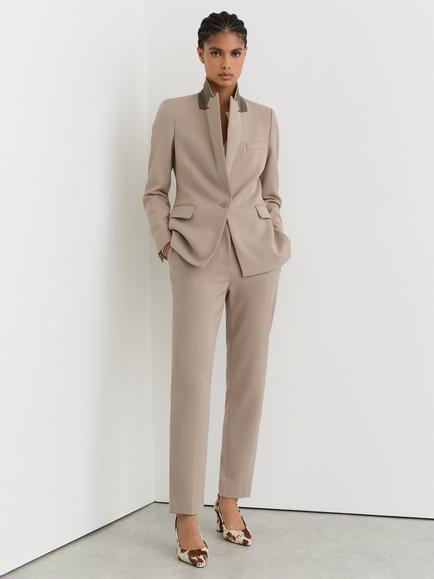 Reiss Gabi Slim Fit Suit Trousers, Stone, Stone