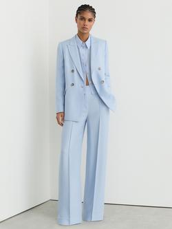 Reiss Petite Magda Wide Leg Trousers, Blue, Blue