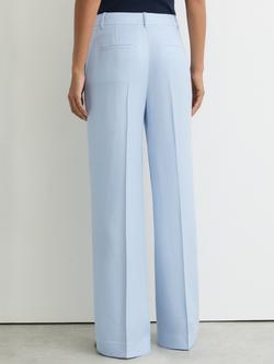 Reiss Petite Magda Wide Leg Trousers, Blue - view 2, Blue