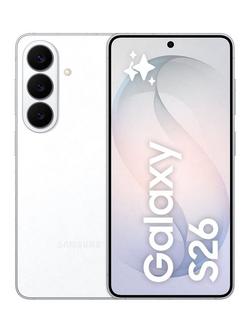 Samsung Galaxy S26 Smartphone, 12GB RAM, 6.3”, Galaxy AI, 5G, SIM Free, White