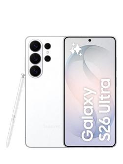 Samsung Galaxy S26 Ultra Smartphone with Bluetooth S Pen, 6.9”, Galaxy AI, 5G, SIM Free, White