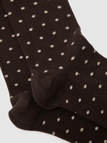 Reiss Dotty Ankle Socks, Chocolate - view 2, Chocolate
