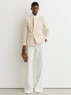 Reiss Quinn Wide Leg Trousers, Ivory, Ivory