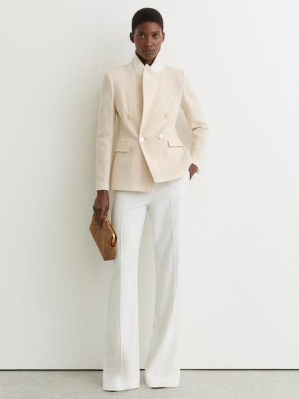 Reiss Quinn Wide Leg Trousers, Ivory, Ivory