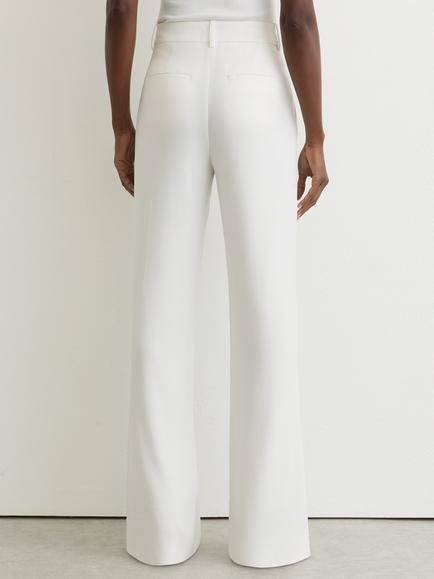 Reiss Quinn Wide Leg Trousers, Ivory - view 2, Ivory