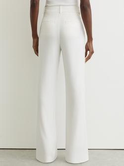 Reiss Petite Quinn Wide Leg Trousers, Ivory - view 2, Ivory