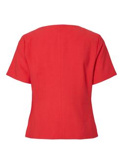 YAS Birmo Short Sleeve Blazer, Poinsettia - view 2, Poinsettia