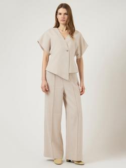YAS Comira Seam Detail Trousers, Oatmeal, Oatmeal