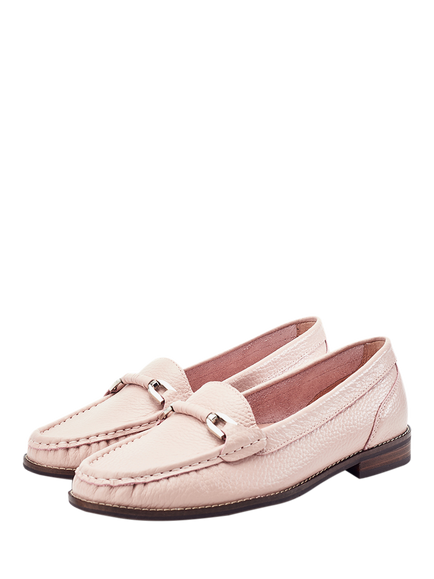 Moda in Pelle Emella Leather Snaffle Trim Loafers - view 2, Light Pink