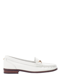 Moda in Pelle Emella Leather Snaffle Trim Loafers, Pewter, White