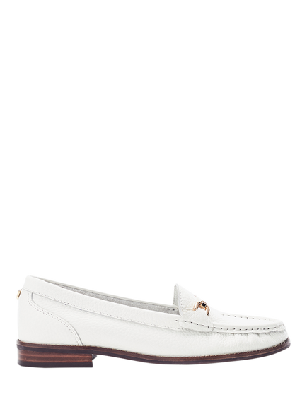 Moda in Pelle Emella Leather Snaffle Trim Loafers, White
