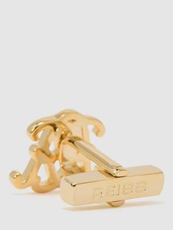 Reiss Hitch Monogram Cufflinks, Gold - view 2, Gold